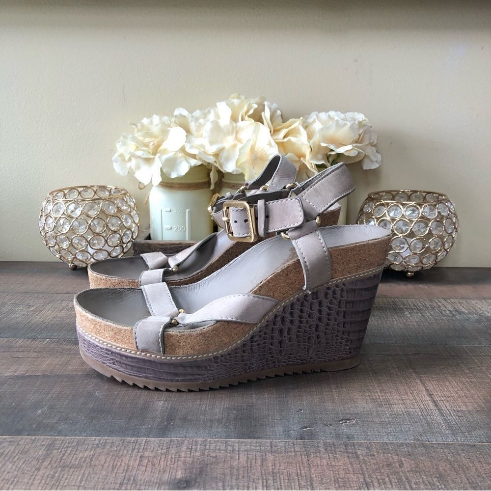 Tory Burch Brenden Crocodile Wedge